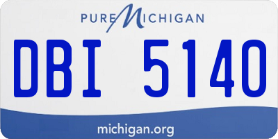 MI license plate DBI5140