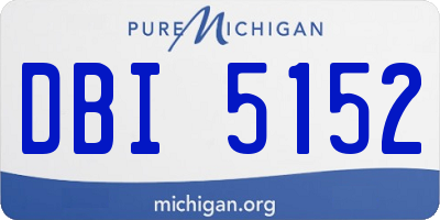 MI license plate DBI5152