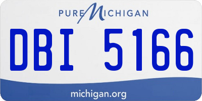 MI license plate DBI5166