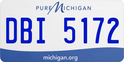 MI license plate DBI5172
