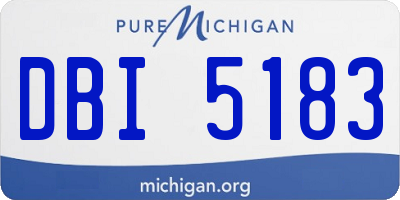 MI license plate DBI5183
