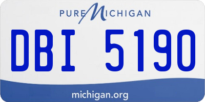 MI license plate DBI5190