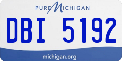 MI license plate DBI5192