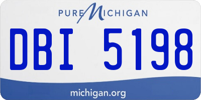 MI license plate DBI5198