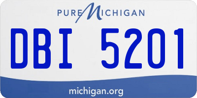 MI license plate DBI5201