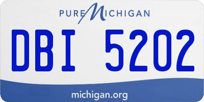MI license plate DBI5202