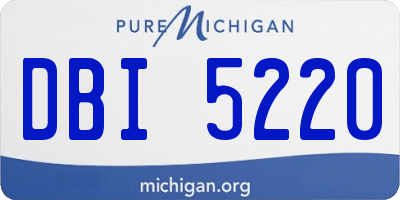 MI license plate DBI5220