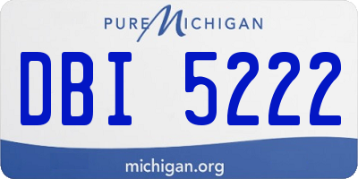 MI license plate DBI5222