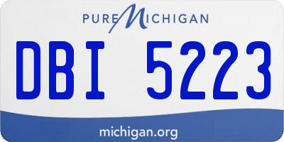MI license plate DBI5223
