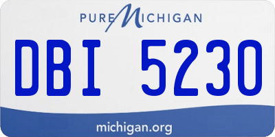 MI license plate DBI5230