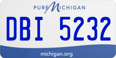 MI license plate DBI5232