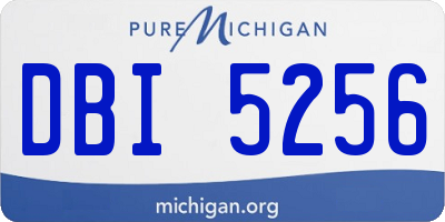 MI license plate DBI5256
