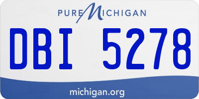MI license plate DBI5278