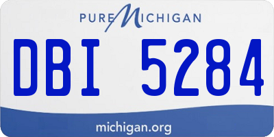 MI license plate DBI5284