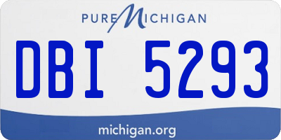 MI license plate DBI5293