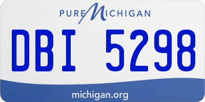 MI license plate DBI5298