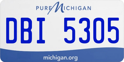 MI license plate DBI5305