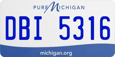 MI license plate DBI5316