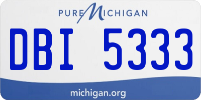 MI license plate DBI5333