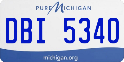 MI license plate DBI5340