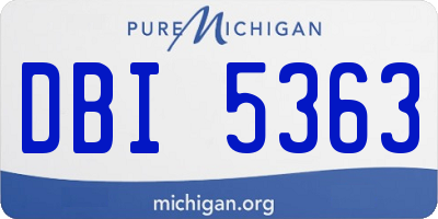 MI license plate DBI5363