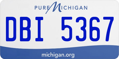 MI license plate DBI5367