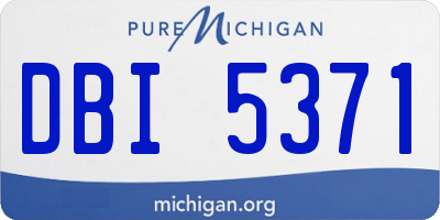 MI license plate DBI5371