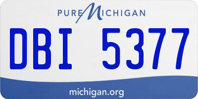 MI license plate DBI5377