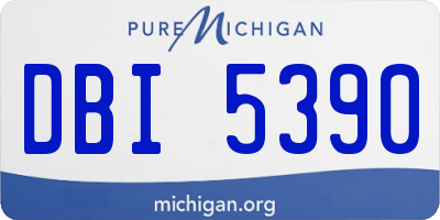 MI license plate DBI5390