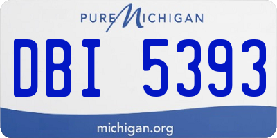 MI license plate DBI5393