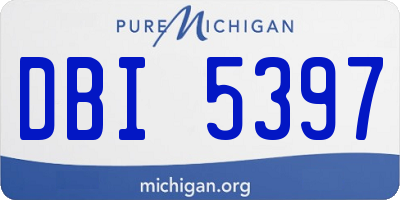 MI license plate DBI5397