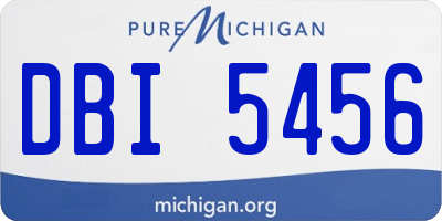 MI license plate DBI5456
