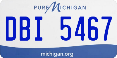 MI license plate DBI5467