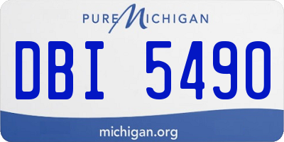 MI license plate DBI5490