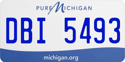MI license plate DBI5493