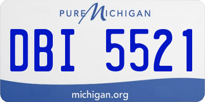 MI license plate DBI5521
