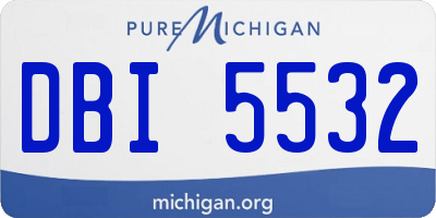 MI license plate DBI5532