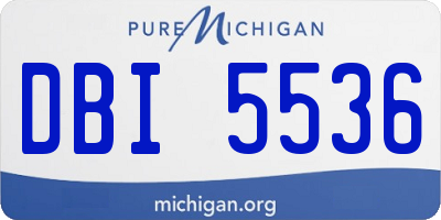 MI license plate DBI5536