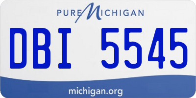 MI license plate DBI5545