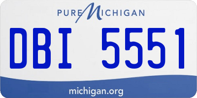 MI license plate DBI5551