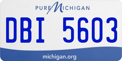 MI license plate DBI5603