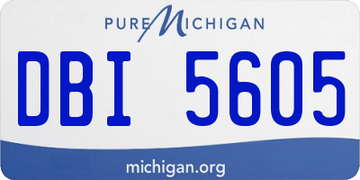 MI license plate DBI5605