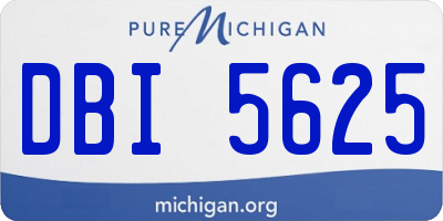 MI license plate DBI5625