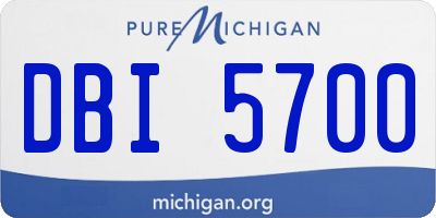 MI license plate DBI5700