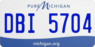 MI license plate DBI5704
