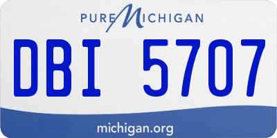 MI license plate DBI5707