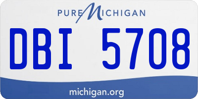 MI license plate DBI5708
