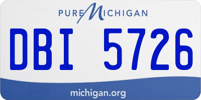 MI license plate DBI5726