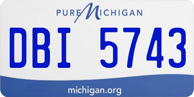 MI license plate DBI5743