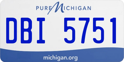 MI license plate DBI5751
